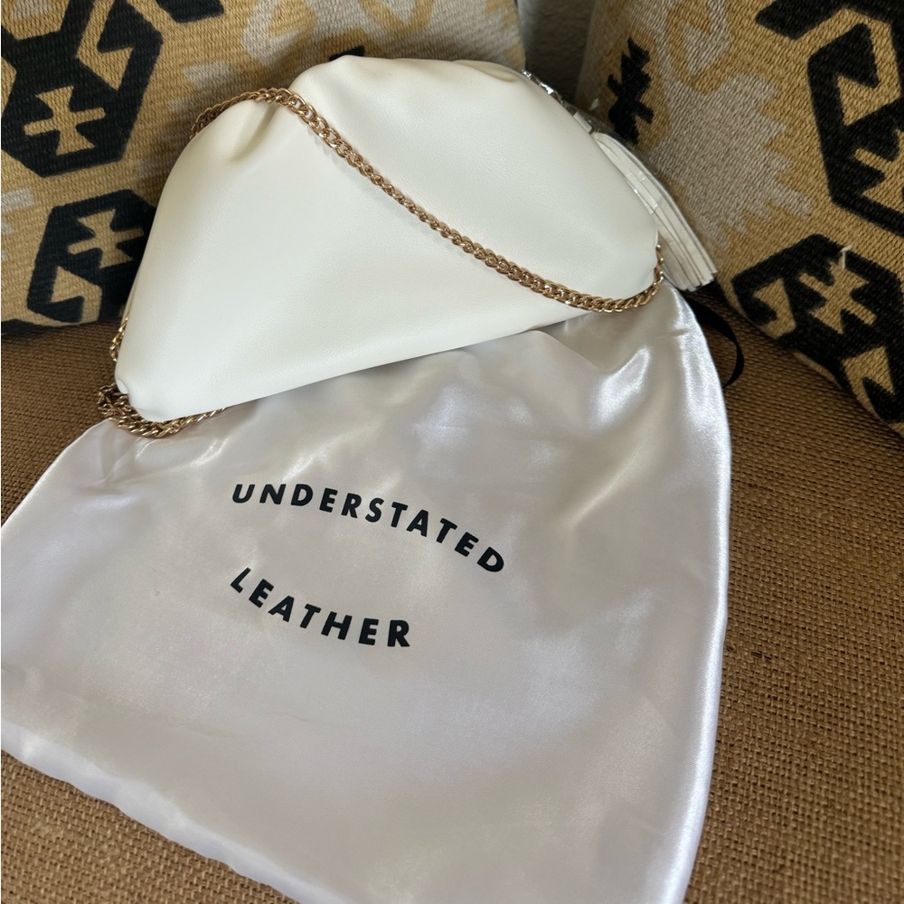 Understated Leather vegan leather white crossbody/clutch